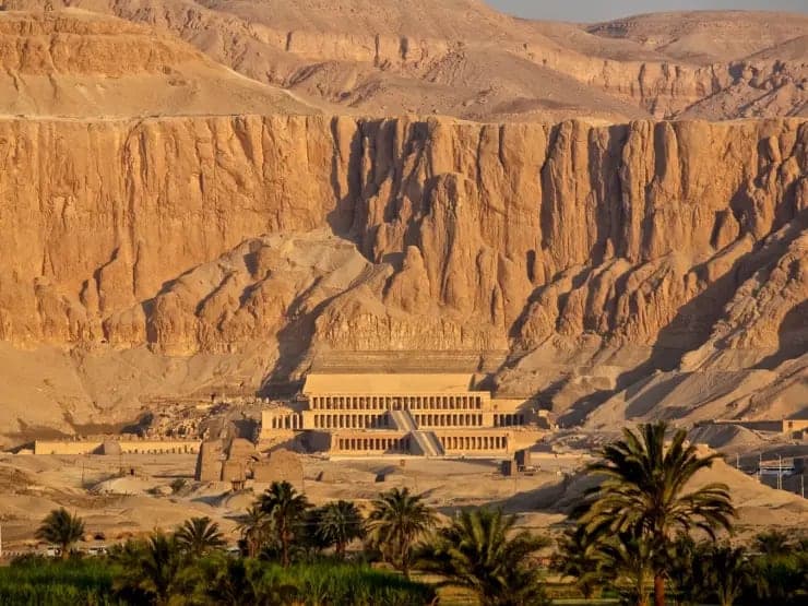 Temple of Hatshepsut below the cliffs of Deir el-Bahari on the west bank of Luxor